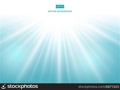Vector sunlight effect on blue background with copy space.