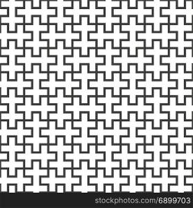 vector swastika ornament seamless pattern. vector black color design hinduism swastika crossed puzzle ornament white decoration background seamless pattern