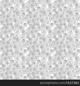 Vector swirl minimalist monoline scandinavian seamless pattern. Doodle xmas background for children holiday textile, wallpaper.. Vector swirl minimalist monoline scandinavian seamless pattern. Doodle round curl background for children holiday textile, wallpaper