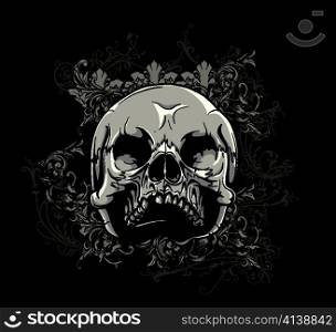 vector t-shirt design with skull
