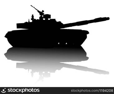 Vector tank high detailed silhouette.EPS 10. Tank vector silhouette