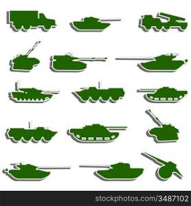 Vector Tanks, artillery and vehicles from second world war stickers