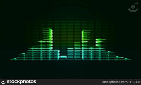 Vector techno background with vibration sound. Equalizer