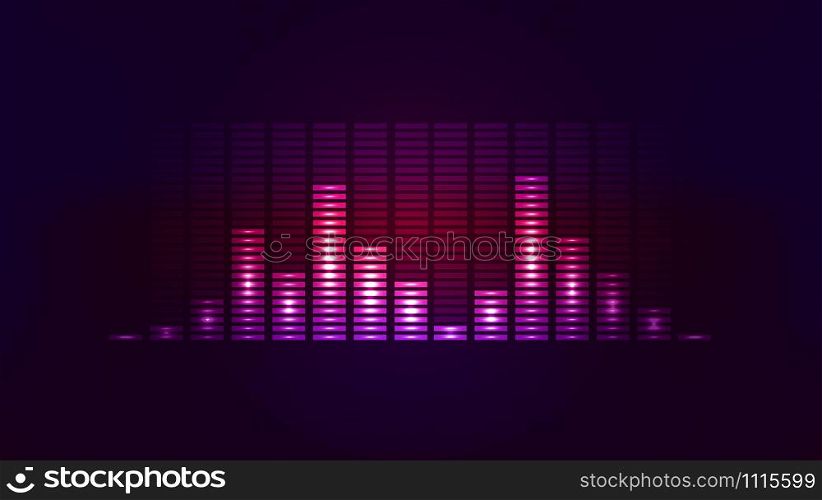 Vector techno background with vibration sound. Equalizer