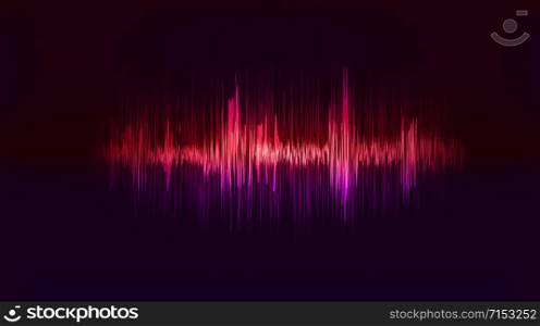 Vector techno background with vibration sound. Resonance. Pulse. cardiogram