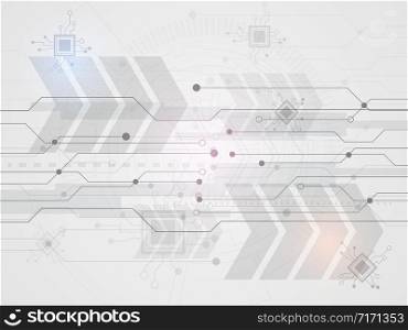 Vector technological and science background with lines and dots