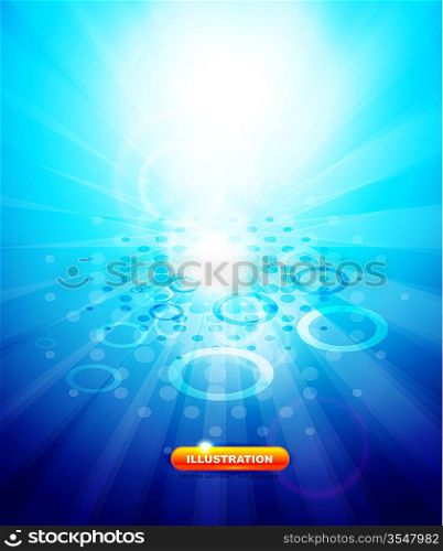 Vector technological background with light and dots