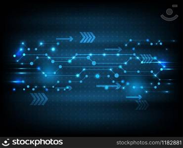 Vector Technology blue futuristic circuit board data, illustration hi-tech modern communication