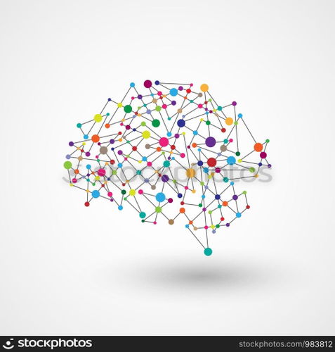 Vector technology data brain.
