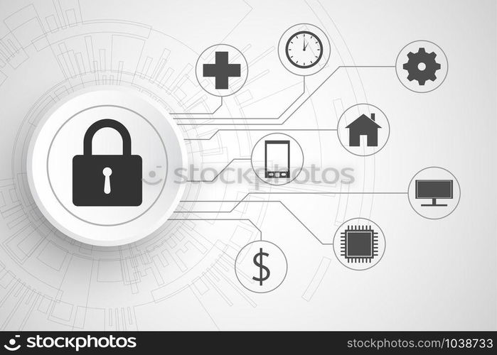 Vector technology security concept.