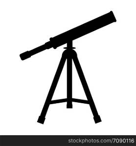 Vector Telescope Icon. Silhouette of telescope. Black fill icon. Vector illustration for your design. Vector Telescope Icon. Silhouette of telescope. Black fill icon. Vector illustration for your design.