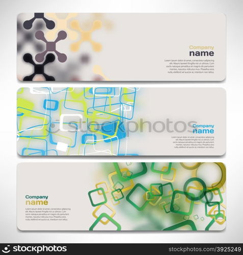 Vector template banners with digital technology and internet abstract background