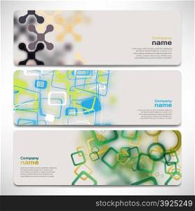Vector template banners with digital technology and internet abstract background