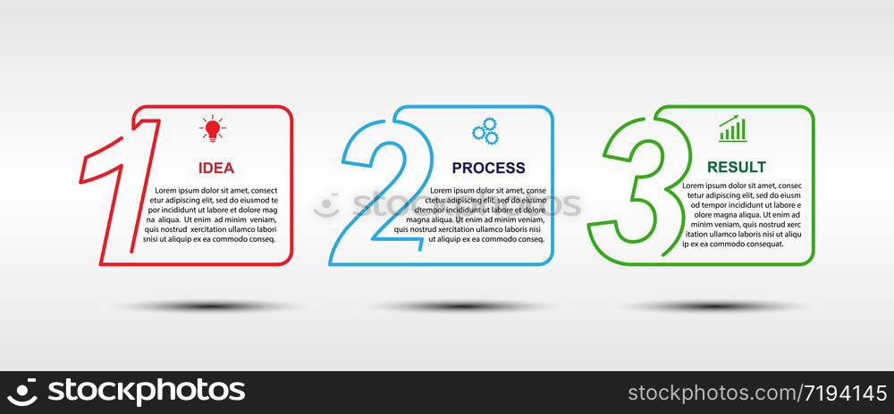 Vector template for business or Finance infographics. Development plan or strategy. Simple stock linear design.