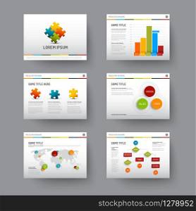 Vector Template for presentation slides with graphs and charts