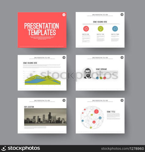 Vector Template for presentation slides with graphs and charts