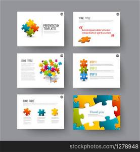 Vector Template for presentation slides with puzzle pieces