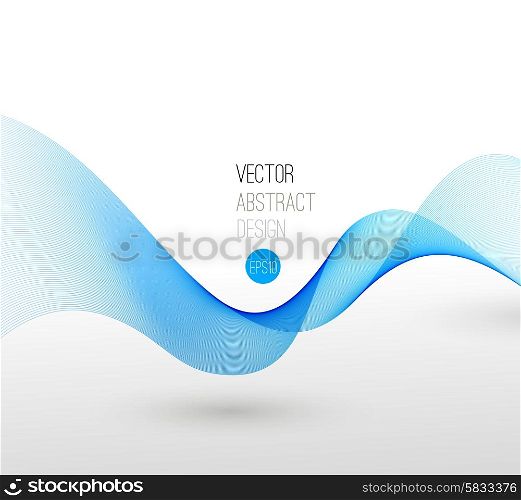 Vector template leaflet design with color lines. Vector illustration template leaflet design with blue transparent color lines