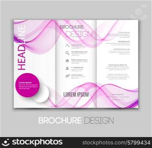 Vector template leaflet design with color lines. Vector illustration template leaflet design with color lines