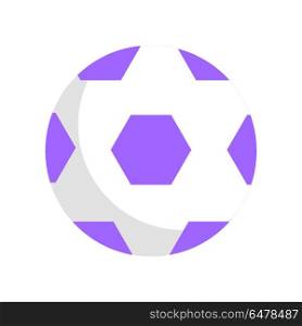 Vector Template of Football Ball for Children. Light and minimalistic vector template of football ball for kids colored in white with light-purple inserts covering it all around.