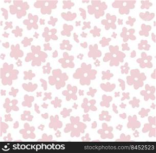 Vector tender seamless ditsy pattern. Romantic texture with small pink flowers on a white background. Simple floral background for fabrics. Vector tender seamless ditsy pattern. Romantic texture with small pink flowers on a white background. Simple floral background