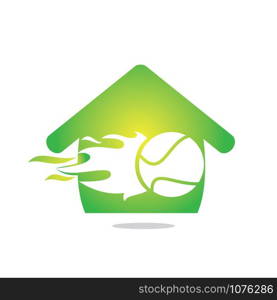 Vector tennis and real estate logo combination. Game and house symbol or icon.