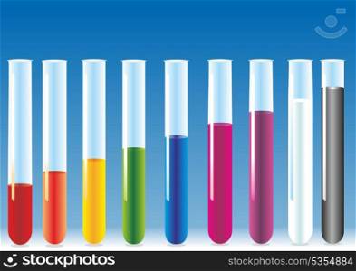 vector test tubes with different colors liquid.. vector test tubes