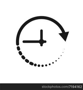Vector time icon. Icon for the validity period. Stock illustration isolated on a white background. Simple design