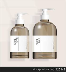 Vector Tinted Boston Pump Bottle Packaging for Haircare / Skincare / Healthcare / Skincare Products
