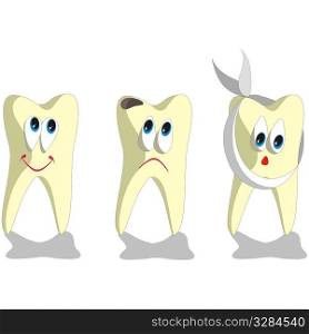 Vector. Tooth cartoon set 001