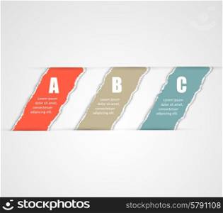 Vector Torn paper banners. Design template for infographics, website layout.