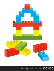 Vector toy with blue, yellow, green and red blocks