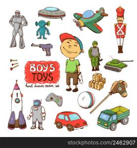 vector toys for boy: rocket gun drum UFO soldier robot tank