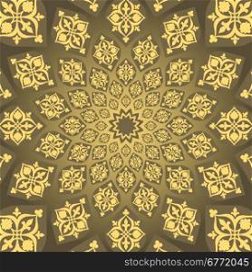 vector Traditional Muslim ornament . Traditional Muslim vintage Geometric infinite pattern with harmonic growth