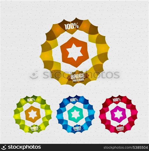 Vector transparent badges colorful set