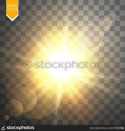 Vector transparent sunlight special lens flare light effect. Sun flash with rays and spotlight. Vector transparent sunlight special lens flare light effect. Sun flash with rays and spotlight. eps 10