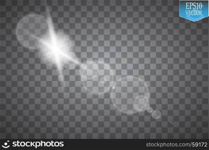 Vector transparent sunlight special lens flare light effect. Sun flash with rays and spotlight. Vector transparent sunlight special lens flare light effect. Sun flash with rays and spotlight. eps 10
