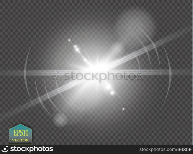 Vector transparent sunlight special lens flare light effect. Sun flash with rays and spotlight. Vector transparent sunlight special lens flare light effect. Sun flash with rays and spotlight on transparent backgraund