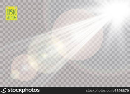 Vector transparent sunlight special lens flare light effect. Sun flash with rays and spotlight. Vector transparent sunlight special lens flare light effect. Sun flash with rays and spotlight. eps 10