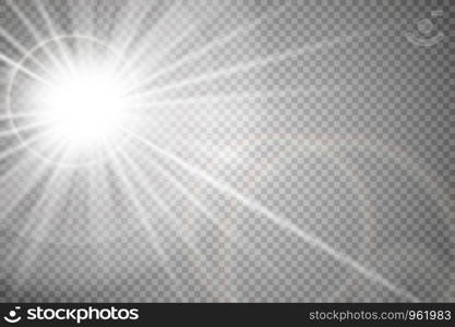 Vector transparent sunlight special lens flare light effect. Sun flash with rays and spotlight.. Vector transparent sunlight special lens flare light effect. Sun flash with rays and spotlight