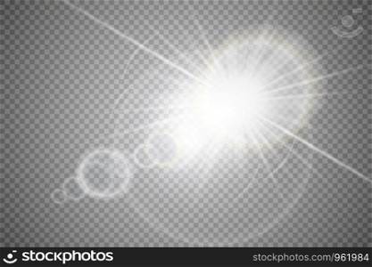 Vector transparent sunlight special lens flare light effect. Sun flash with rays and spotlight.. Vector transparent sunlight special lens flare light effect. Sun flash with rays and spotlight