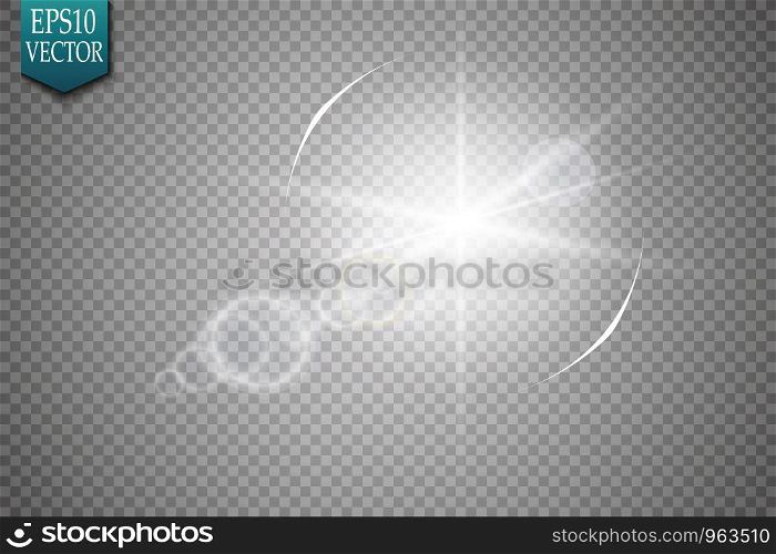 Vector transparent sunlight special lens flare light effect. Sun flash with rays and spotlight.. Vector transparent sunlight special lens flare light effect. Sun flash with rays and spotlight