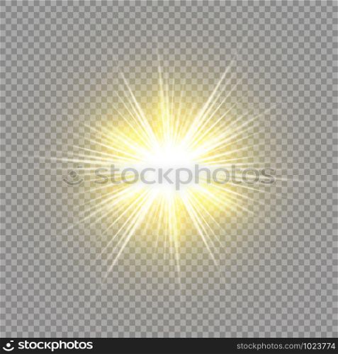 Vector transparent sunlight special lens flare light effect. Sun isolated on transparent background. Glow light effect.. Vector transparent sunlight special lens flare light effect. Sun isolated on transparent background. Glow light effect