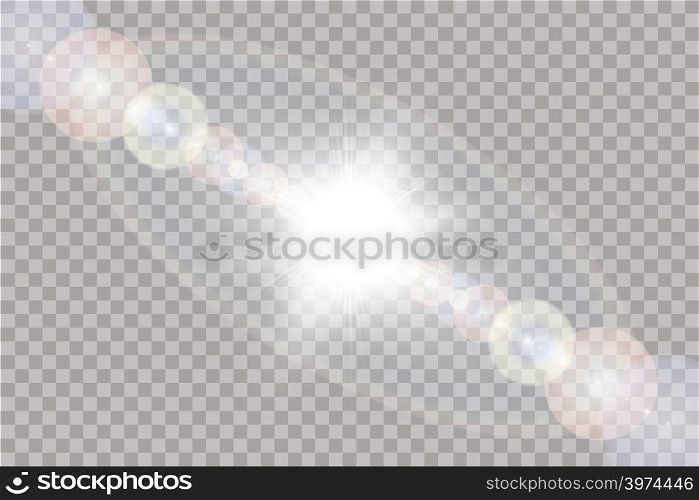 Vector transparent sunlight special lens flare light effect. Sun isolated on transparent background.. Vector transparent sunlight special lens flare light effect. Sun isolated on transparent background