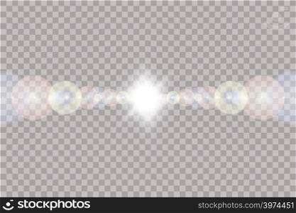 Vector transparent sunlight special lens flare light effect. Sun isolated on transparent background.. Vector transparent sunlight special lens flare light effect. Sun isolated on transparent background