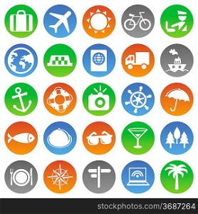 Vector travel icons - vacation signs and symbols