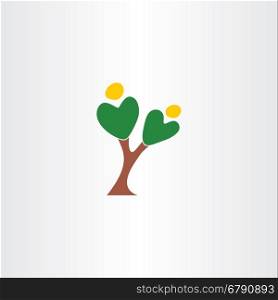 vector tree heart leaves abstract nature love