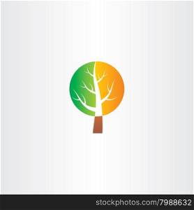 vector tree logo green orange icon design