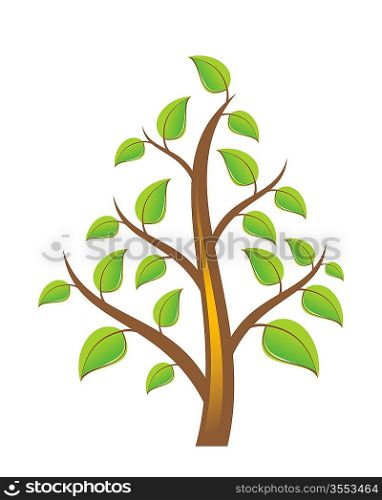 Vector Tree on White Background