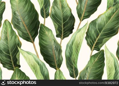 Vector trendy tropical seamless pattern. Botanical print with exotic leaves. Jungle background for textile, web, wrapping paper, packaging, cards.